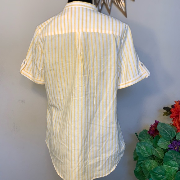 Kut from the Kloth Yellow Striped Linen Top - Picture 2 of 7
